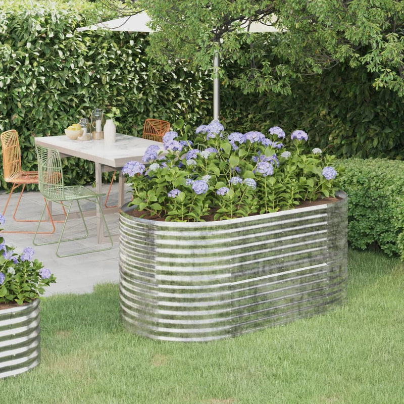 Vidaxl fioriera 152x80x68 cm in polvere colorata in acciaio rivestito