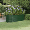 Scatola di pianificazione Vidaxl 224x80x68 cm in polvere verdi in acciaio rivestito