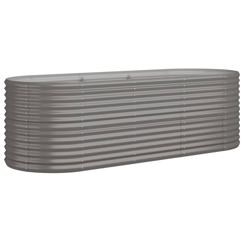 Scatola di pianificazione Vidaxl 224x80x68 cm in polvere grigio rivestito