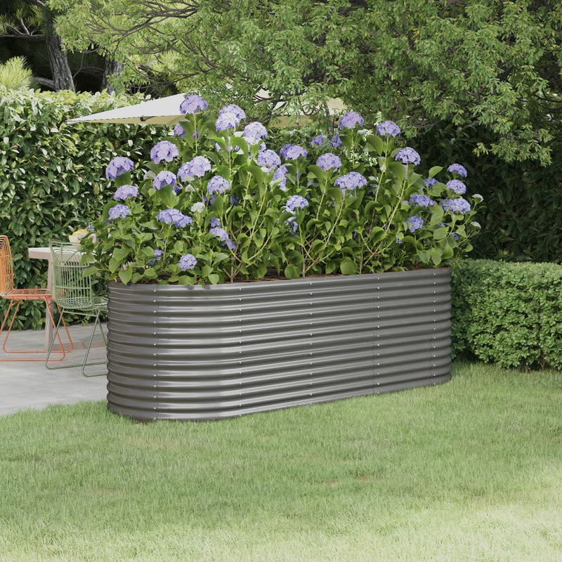 Scatola di pianificazione Vidaxl 224x80x68 cm in polvere grigio rivestito