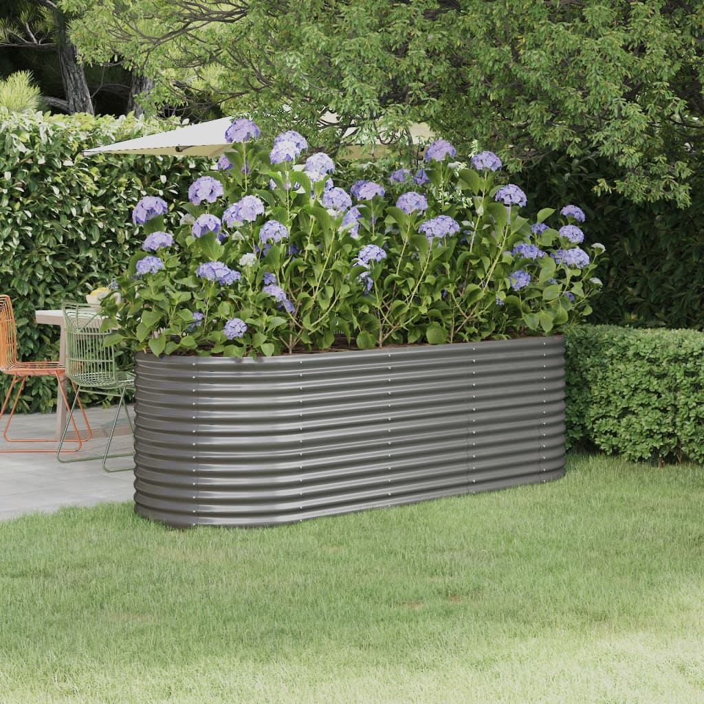 Scatola di pianificazione Vidaxl 224x80x68 cm in polvere grigio rivestito