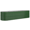 Scatola di pianificazione Vidaxl 296x80x68 cm in polvere verdi in acciaio rivestito