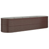 Scatola di pianificazione Vidaxl 296x80x68 cm in polvere con bordo rivestito in acciaio