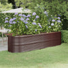 Scatola di pianificazione Vidaxl 296x80x68 cm in polvere con bordo rivestito in acciaio