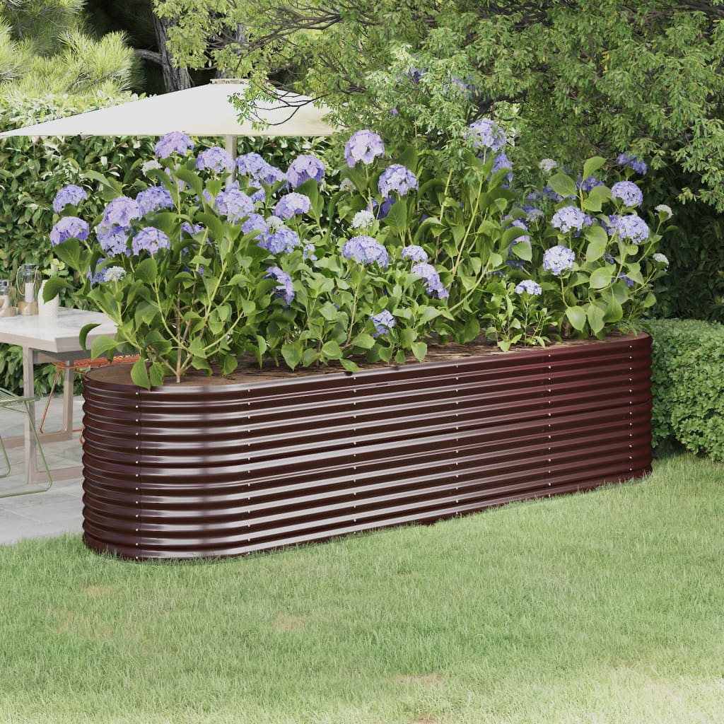 Vidaxl plantenbak 296x80x68 cm gegalvaniseerd staal bruin