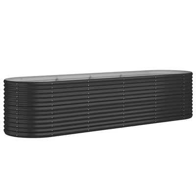 Scatola di pianificazione Vidaxl 296x80x68 cm in polvere con antracite in acciaio rivestito