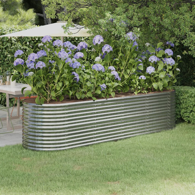 Scatola di pianificazione Vidaxl 296x80x68 cm in polvere colorata in acciaio rivestito