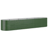 Vidaxl Planning Box 368x80x68 cm in polvere verdi in acciaio rivestito