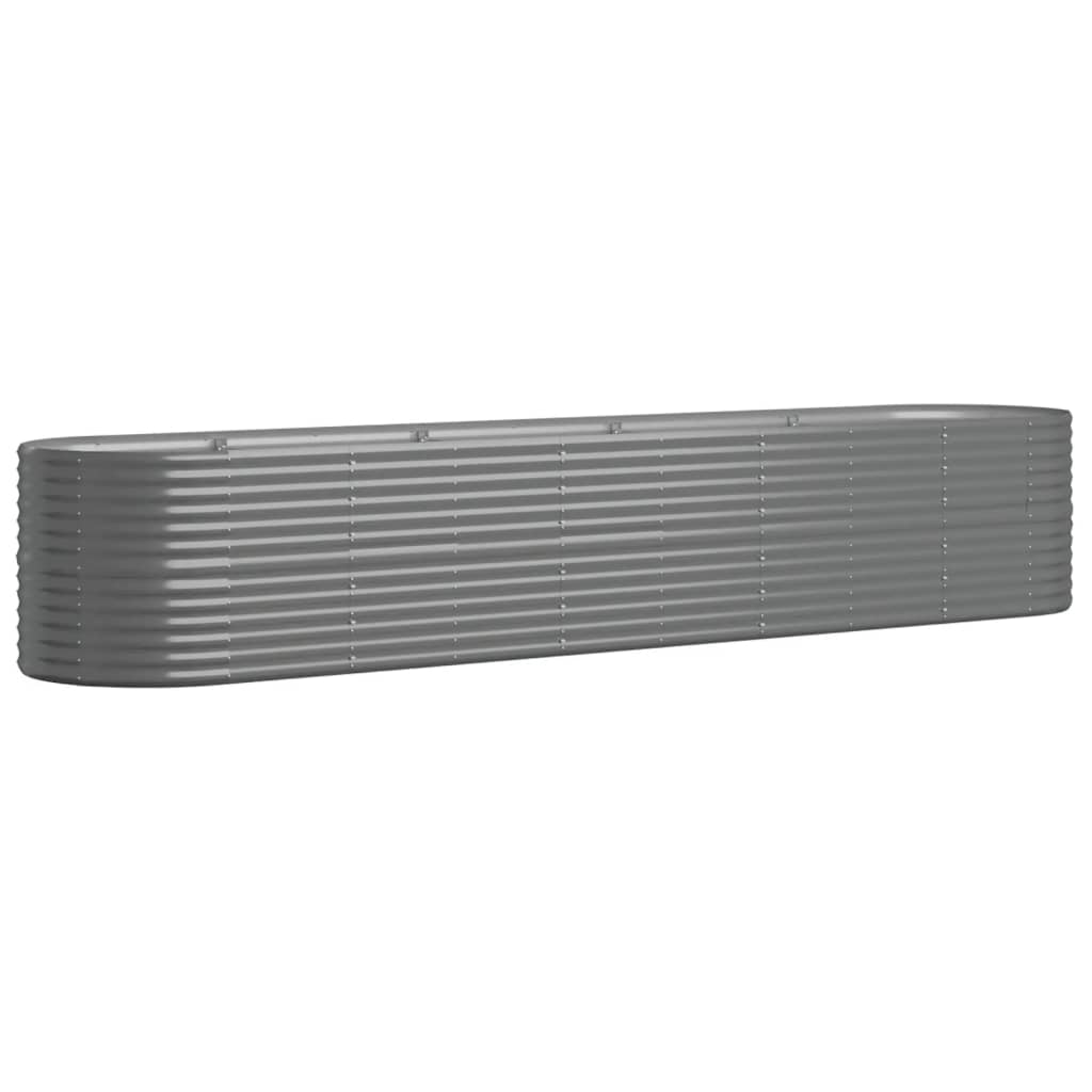 Vidaxl plantenbak 368x80x68 cm gegalvaniseerd staal grijs