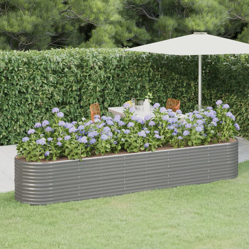 Vidaxl fioriera 368x80x68 cm in polvere grigio ricoperto