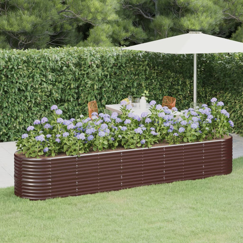 Casella di pianificazione Vidaxl 368x80x68 cm in polvere ricoperta di marrone rivestito