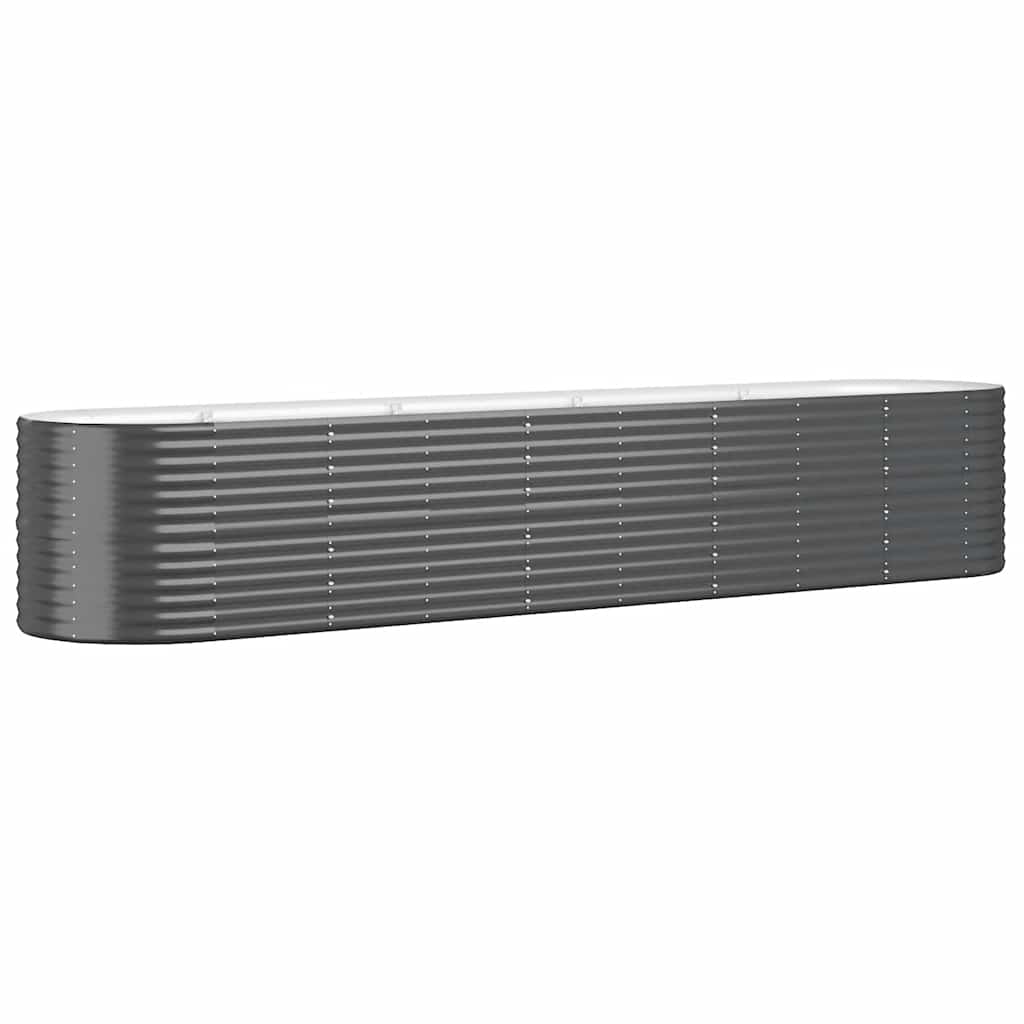 Vidaxl Planning Box 368x80x68 cm in polvere con antracite in acciaio rivestito