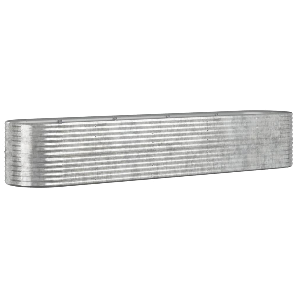Vidaxl plantenbak 368x80x68 cm gegalvaniseerd staal zilverkleurig