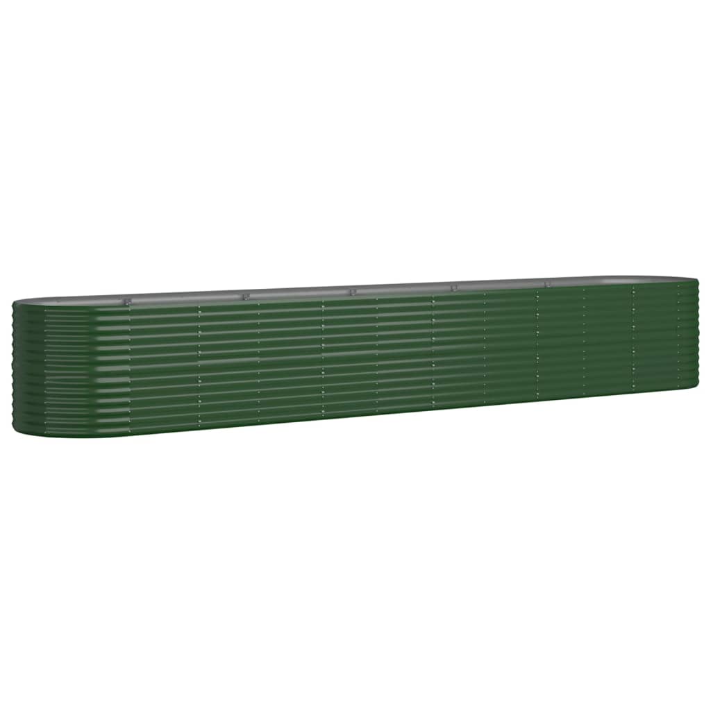 Casella di pianificazione Vidaxl 440x80x68 cm in polvere verdi in acciaio rivestito