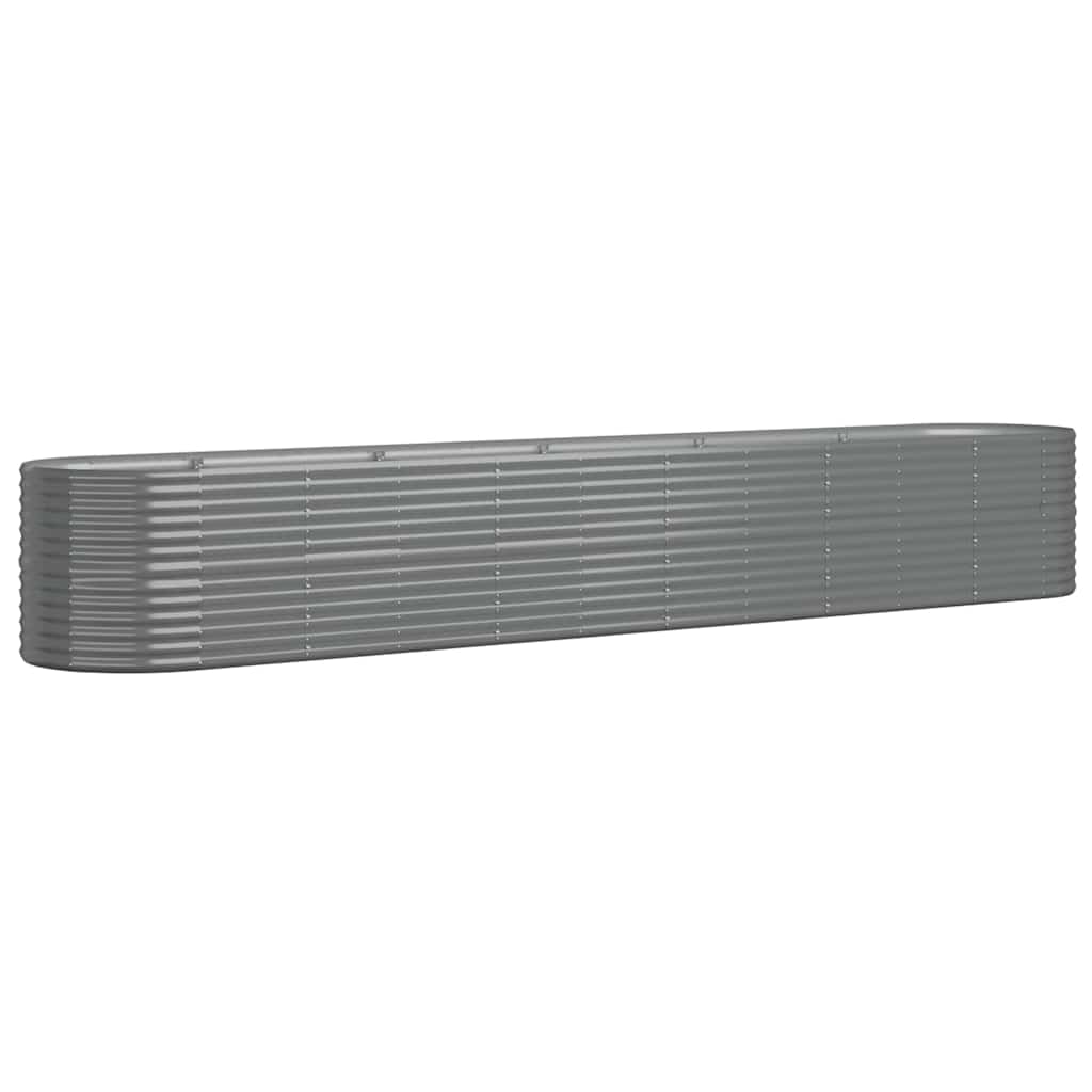 Vidaxl plantenbak 440x80x68 cm gegalvaniseerd staal grijs
