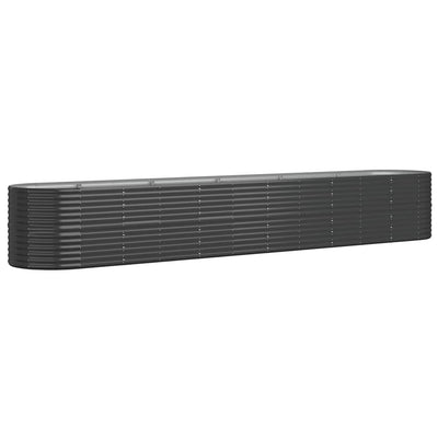 Vidaxl Planning Box 440x80x68 cm in polvere antracite in acciaio rivestito
