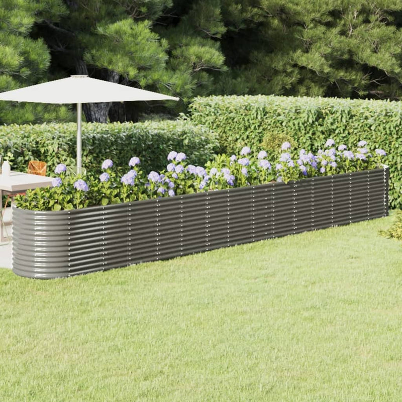 Scatola di pianificazione Vidaxl 620x80x68 cm in polvere grigio rivestito