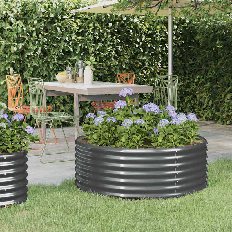Casella di pianificazione Vidaxl 100x100x36 cm in polvere antracite in acciaio rivestito