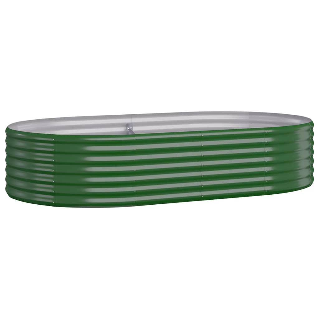 Scatola di pianificazione Vidaxl 175x100x36 cm in polvere verdi in acciaio rivestito