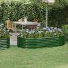 Scatola di pianificazione Vidaxl 175x100x36 cm in polvere verdi in acciaio rivestito