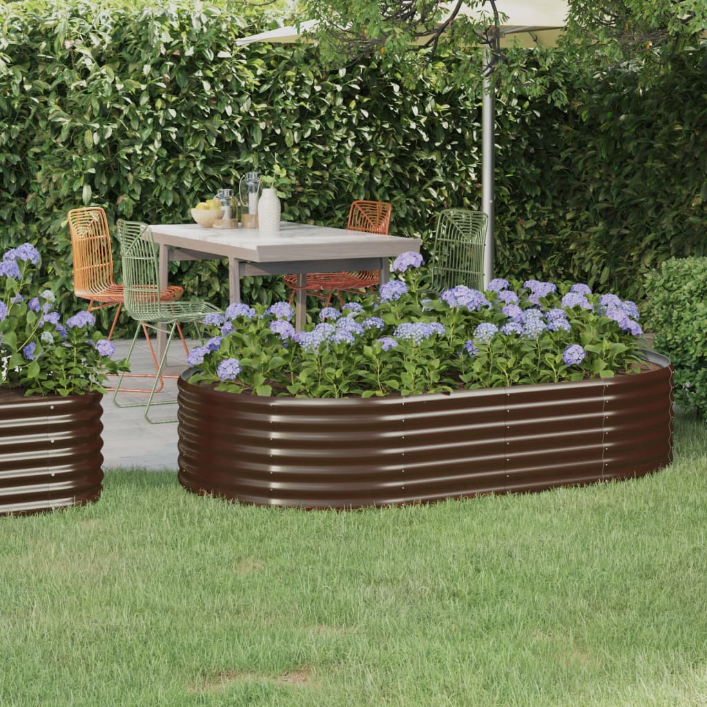 Vidaxl plantenbak 175x100x36 cm gegalvaniseerd staal bruin