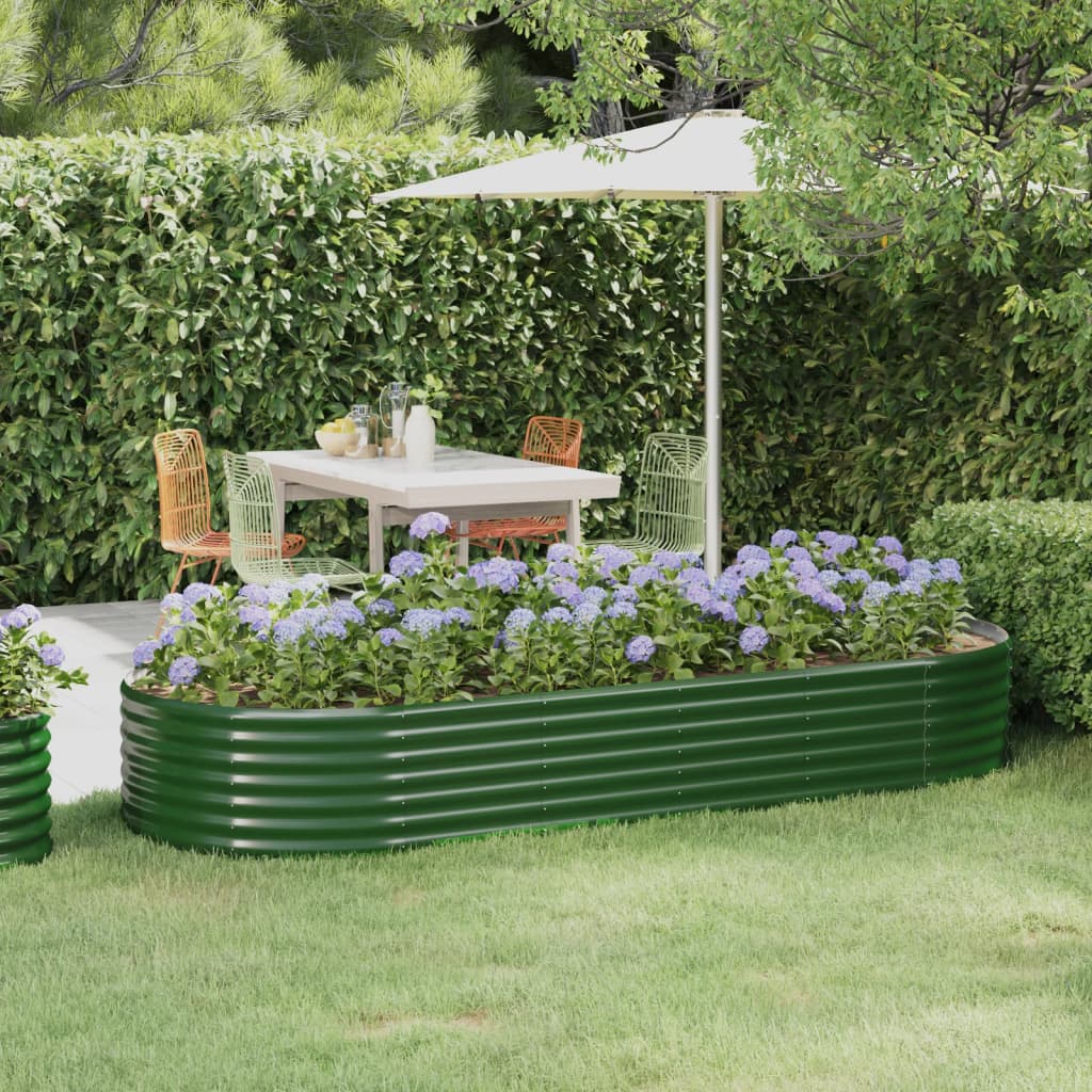 Vidaxl plantenbak 249x100x36 cm gegalvaniseerd staal groen