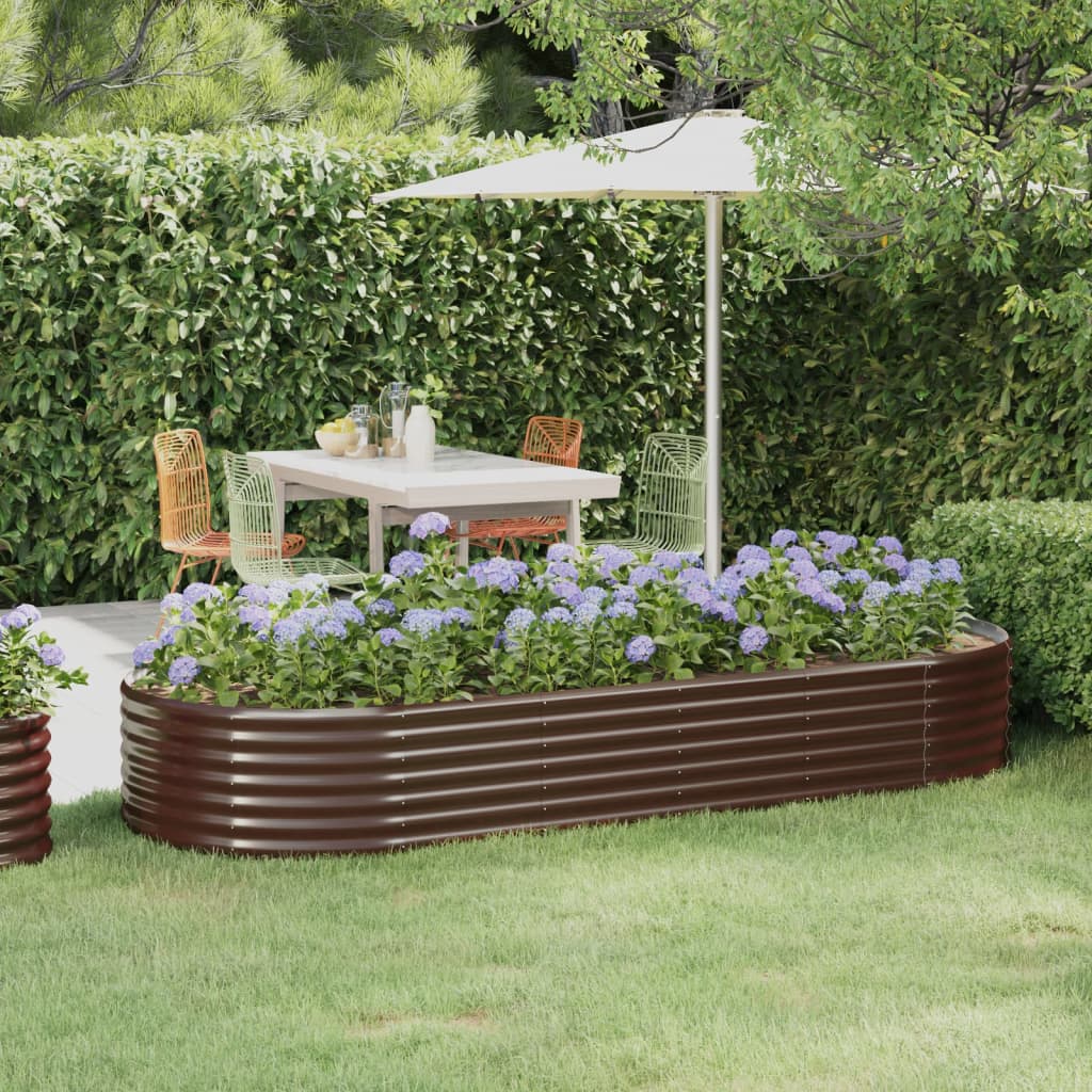 Casella di pianificazione Vidaxl 249x100x36 cm in polvere ricoperta di marrone rivestito
