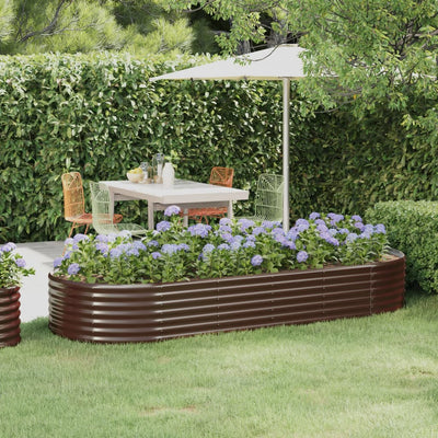 Casella di pianificazione Vidaxl 249x100x36 cm in polvere ricoperta di marrone rivestito