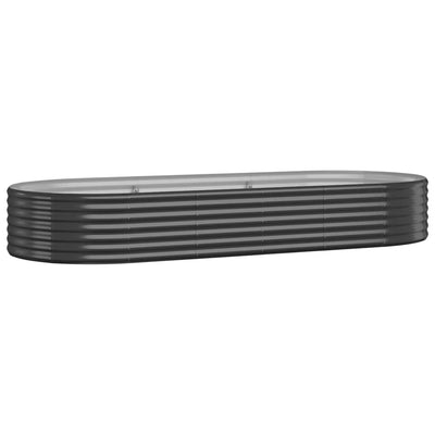 Casella di pianificazione Vidaxl 249x100x36 cm in polvere con antracite in acciaio rivestito