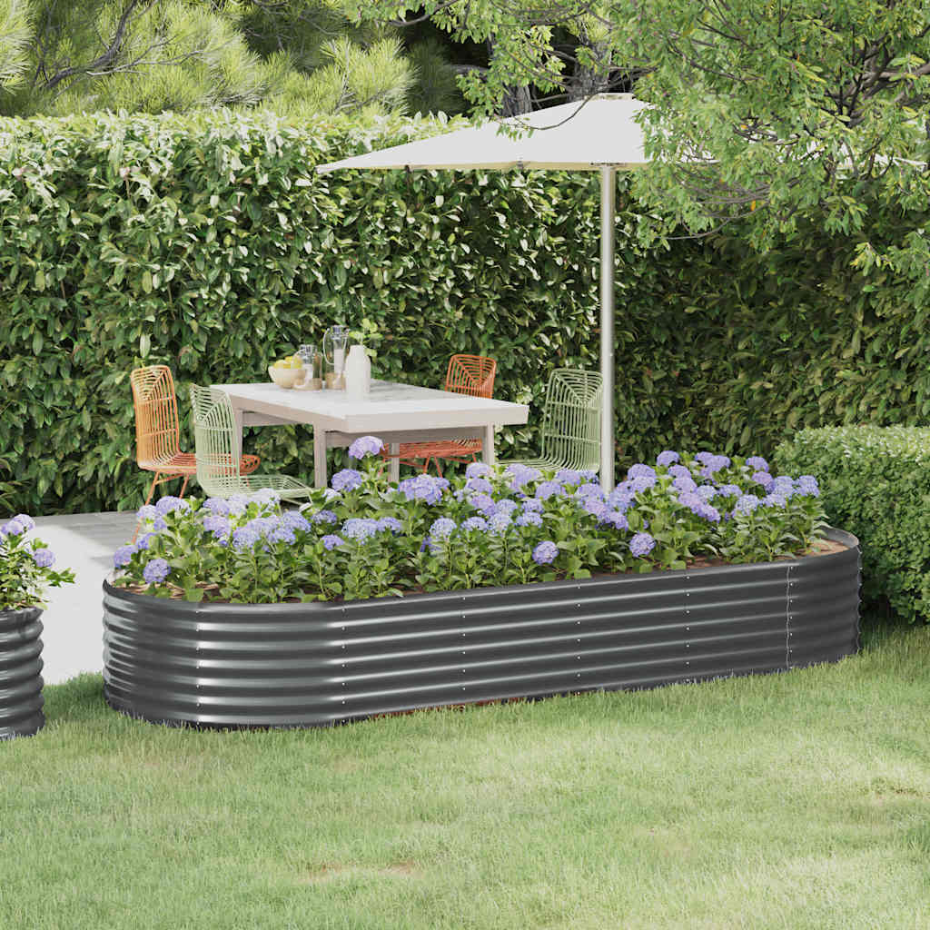 Vidaxl plantenbak 249x100x36 cm gegalvaniseerd staal antracietkleurig