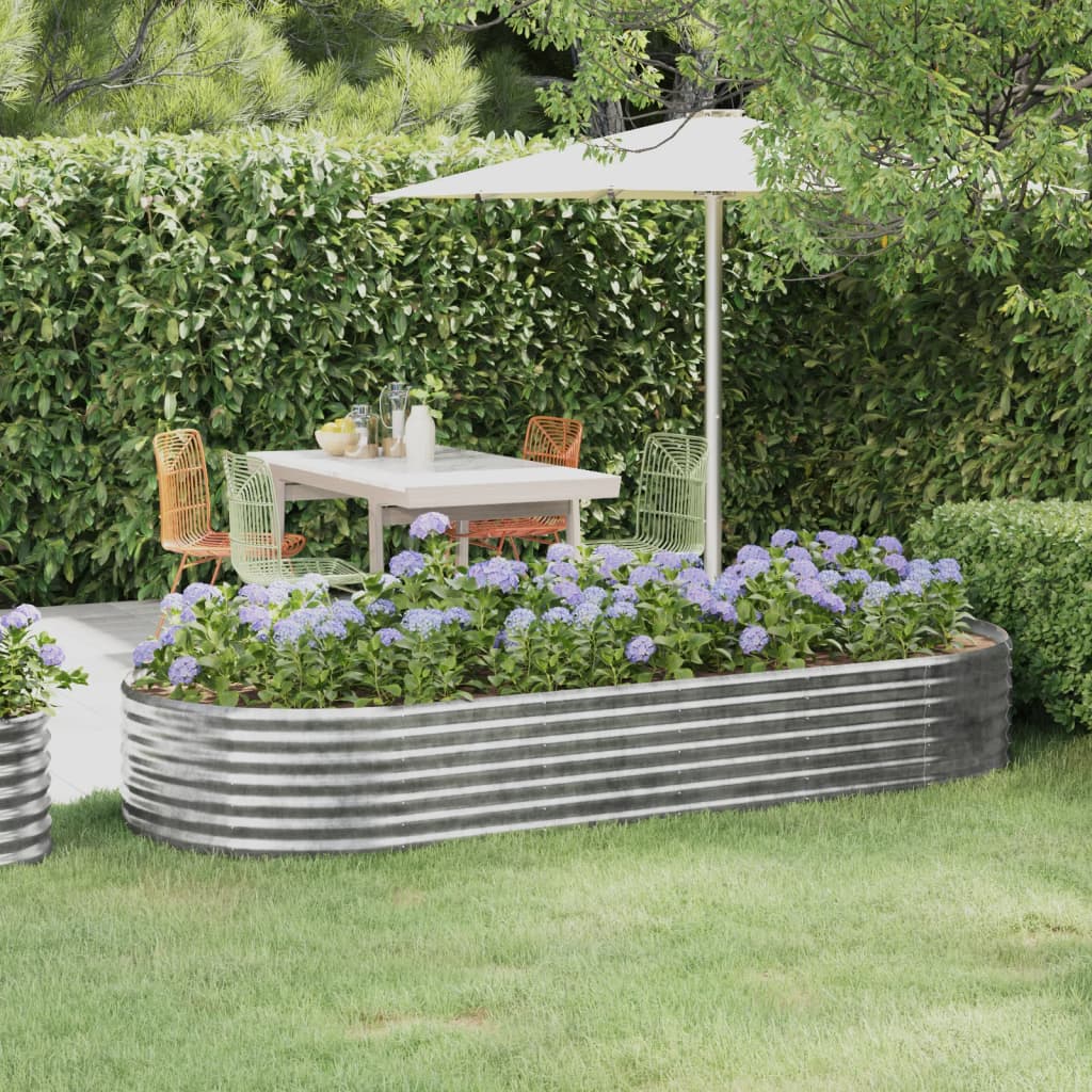 Jardinera vidaxx 249x100x36 cm acero galvanizado color plata