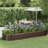 Vidaxl plantenbak 322x100x36 cm gegalvaniseerd staal bruin