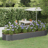Vidaxl fioriera 322x100x36 cm in polvere antracite in acciaio rivestito