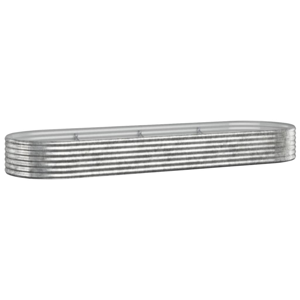 Vidaxl plantenbak 322x100x36 cm gegalvaniseerd staal zilverkleurig
