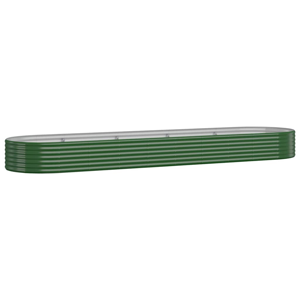 Vidaxx jardinera 396x100x36 cm acero galvanizado verde