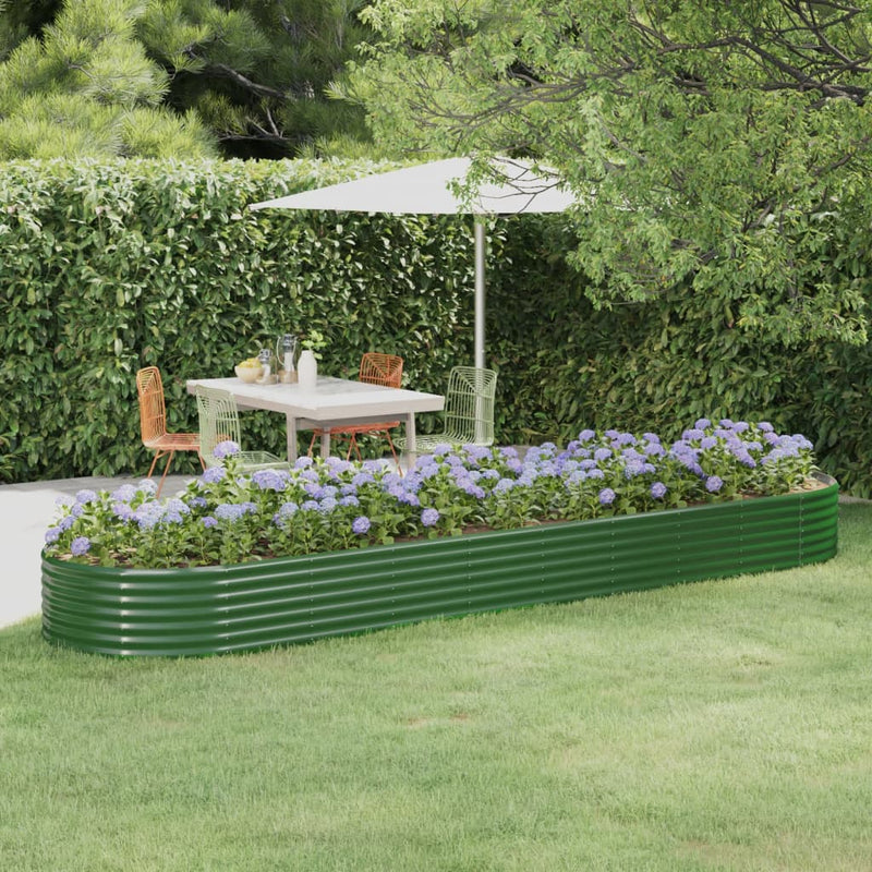 Vidaxx jardinera 396x100x36 cm acero galvanizado verde