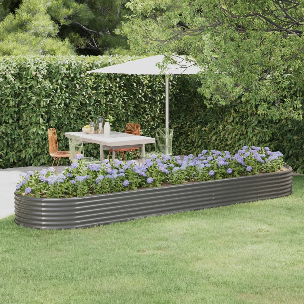 Fioriera Vidaxx 396x100x36 cm acciaio zincato grigio