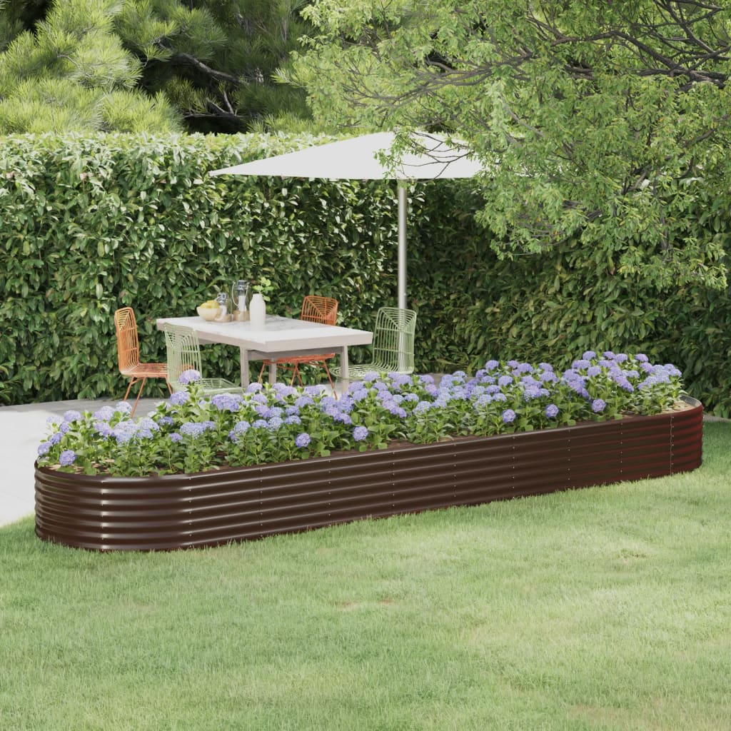 Vidaxx jardinera 396x100x36 cm acero galvanizado marrón