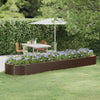 Vidaxx jardinera 396x100x36 cm acero galvanizado marrón