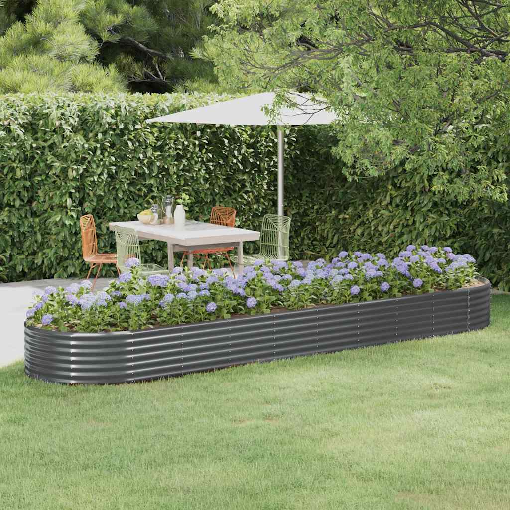 Jardinera vidaxx 396x100x36 cm acero galvanizado antracita