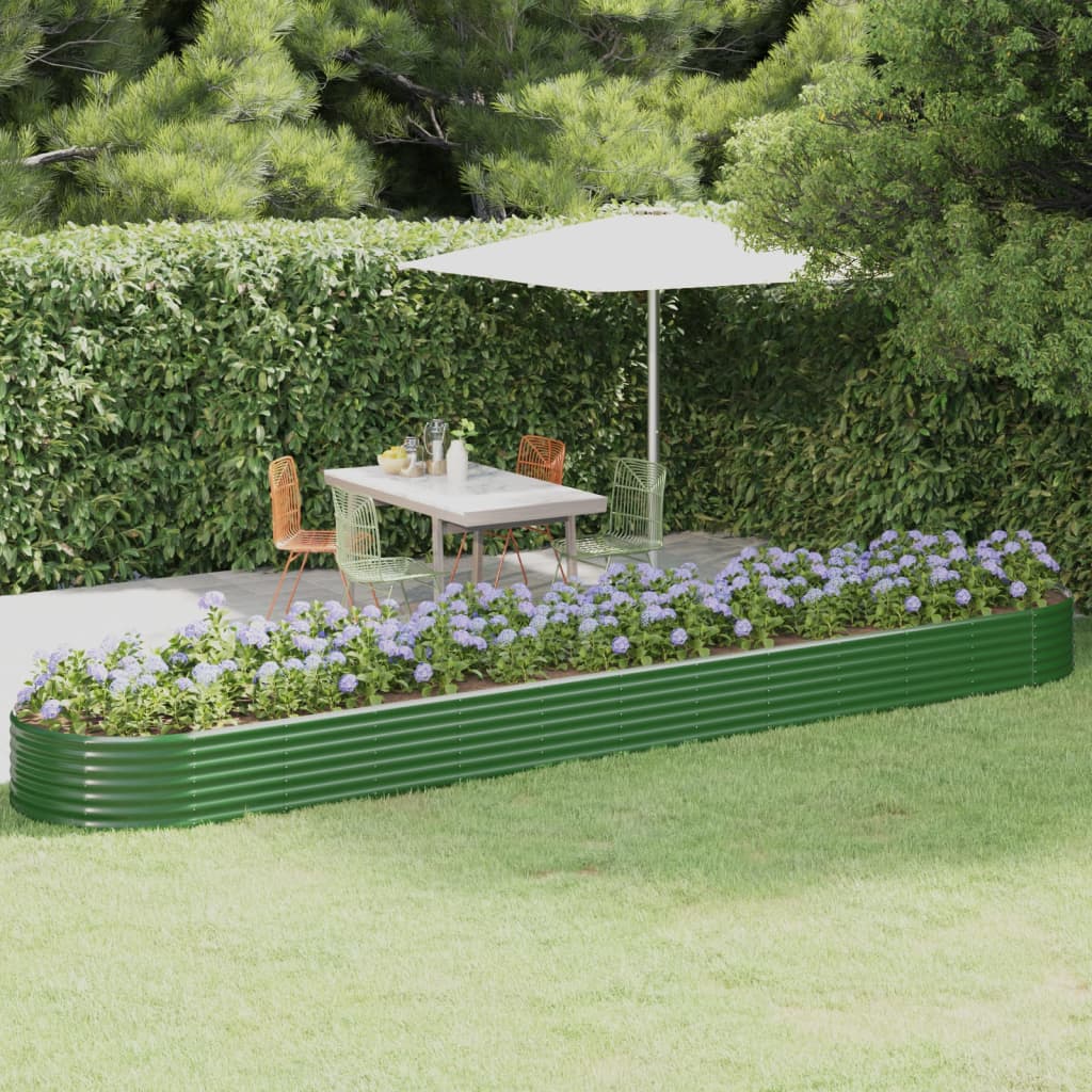 Fioriera Vidaxx 507x100x36 cm in acciaio zincato verde