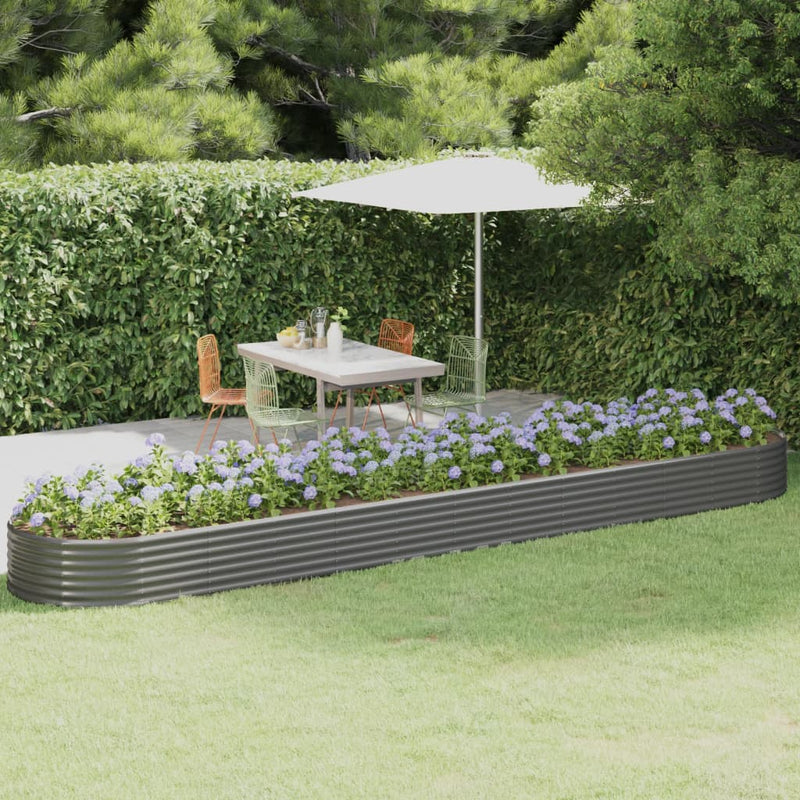 Casella di pianificazione Vidaxl 507x100x36 cm in polvere grigio rivestito