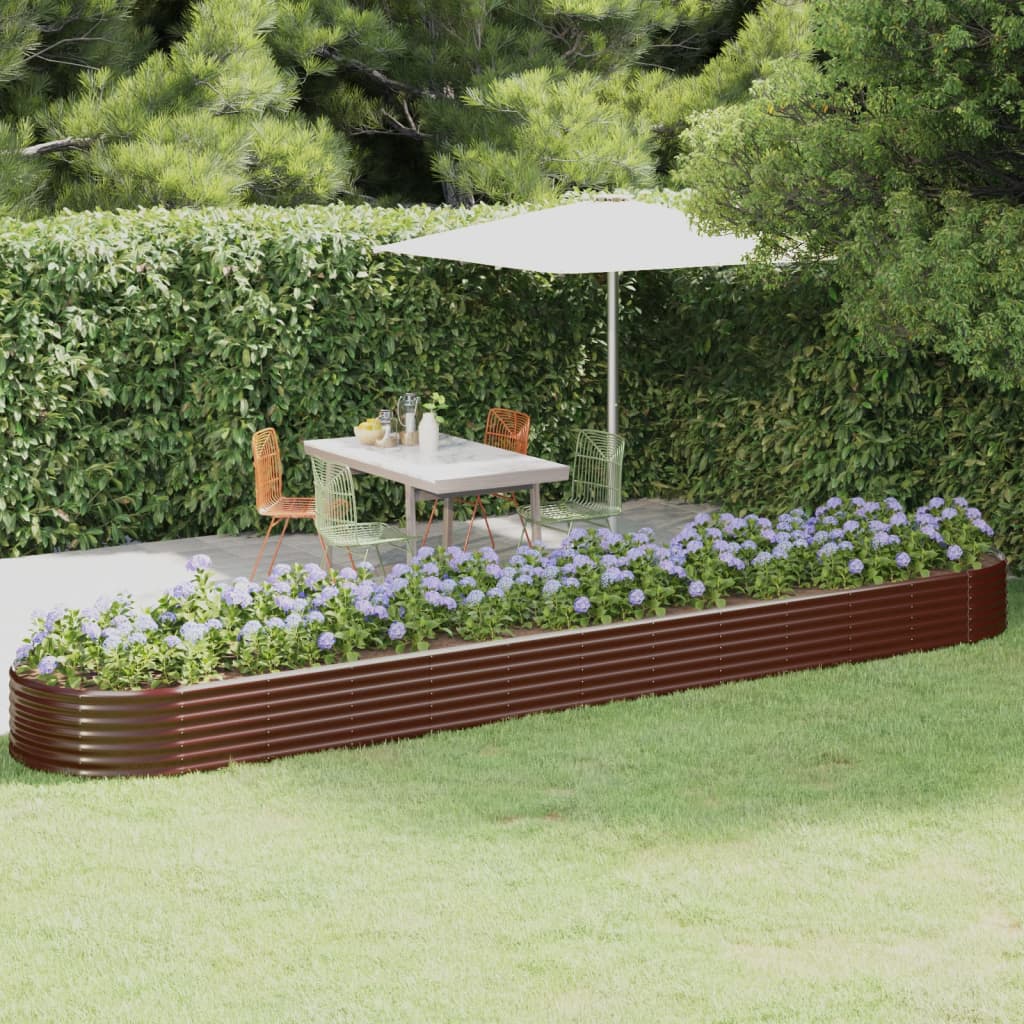 Vidaxl plantenbak 507x100x36 cm gegalvaniseerd staal bruin