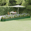 Scatola di pianificazione Vidaxl 544x100x36 cm in polvere verdi in acciaio rivestito