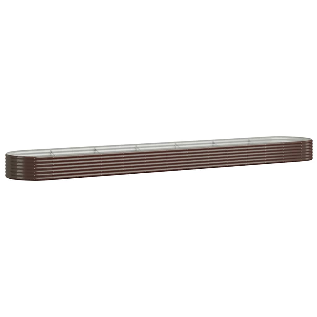 Casella di pianificazione Vidaxl 544x100x36 cm in polvere con bordo rivestito in acciaio
