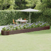 Casella di pianificazione Vidaxl 544x100x36 cm in polvere con bordo rivestito in acciaio