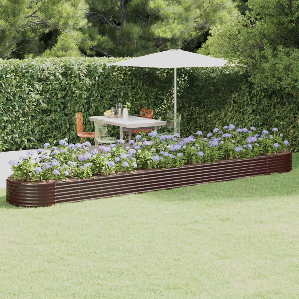 Vidaxl plantenbak 544x100x36 cm gegalvaniseerd staal bruin