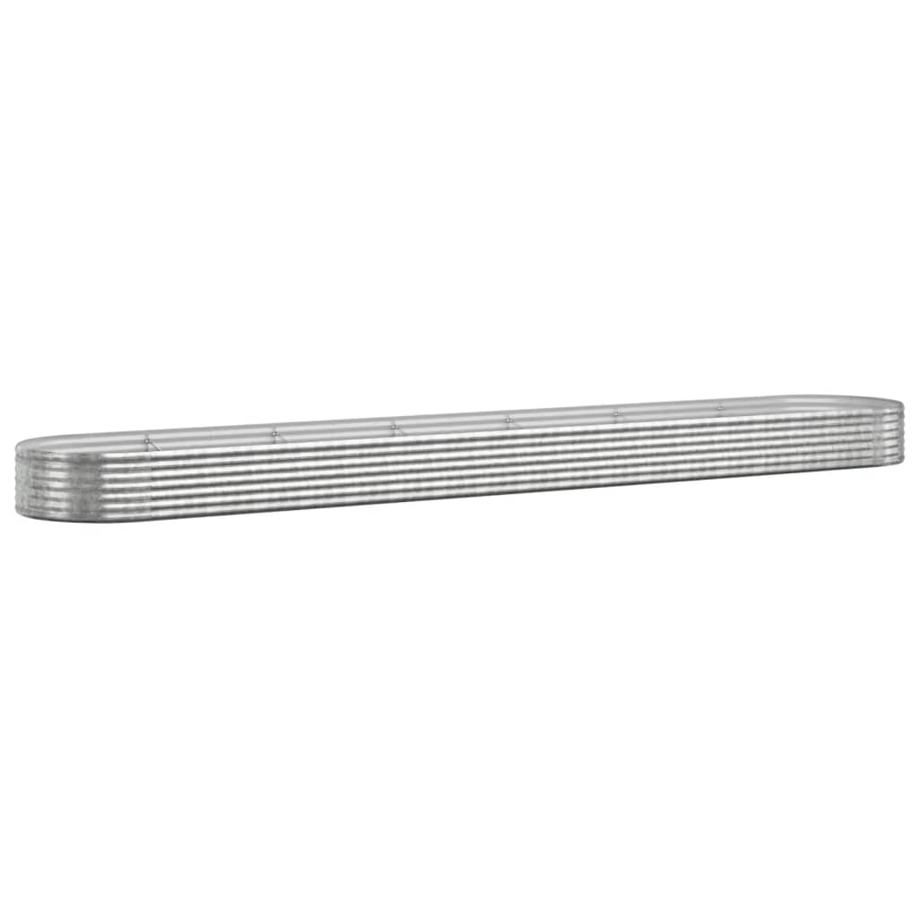 Vidaxl Planning Box 544x100x36 cm en polvo -acero cubierto de plata de color