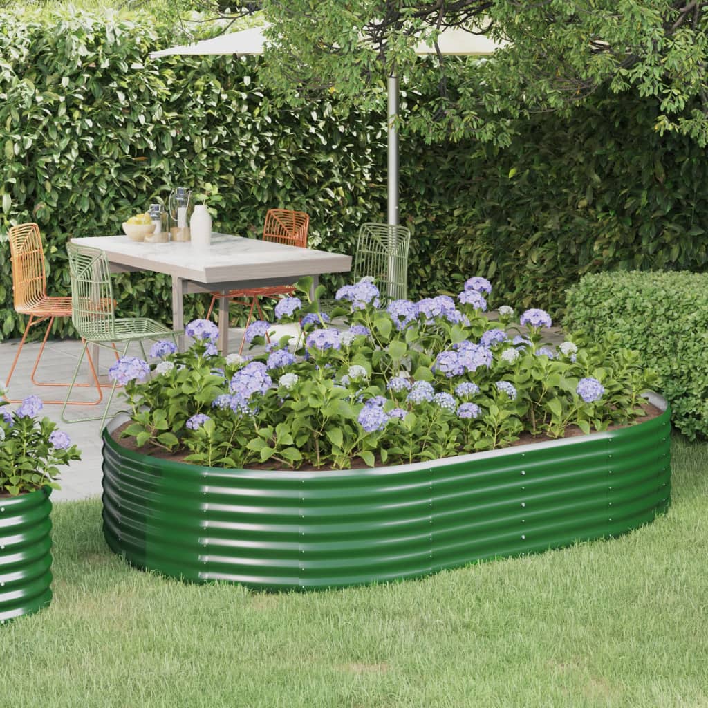 Fioriera Vidaxx 214x140x36 cm in acciaio zincato verde
