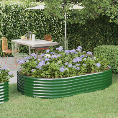 Fioriera Vidaxx 214x140x36 cm in acciaio zincato verde